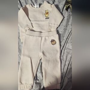 Disney Cream Winnie the Pooh Ribbed Sweatshirt & Pants Set